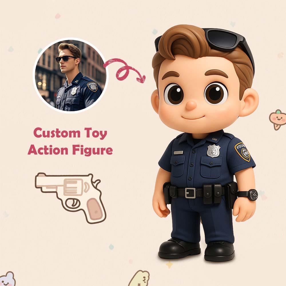 Personalized 3D Action Figure Turn Your Photo into a Unique Gift for Policeman/Policewoman - 