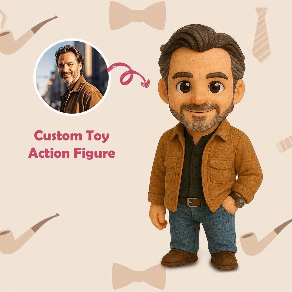 Personalized 3D Action Figure Custom Dad 3D Action Figure from Photo Unique Gift for Father - 
