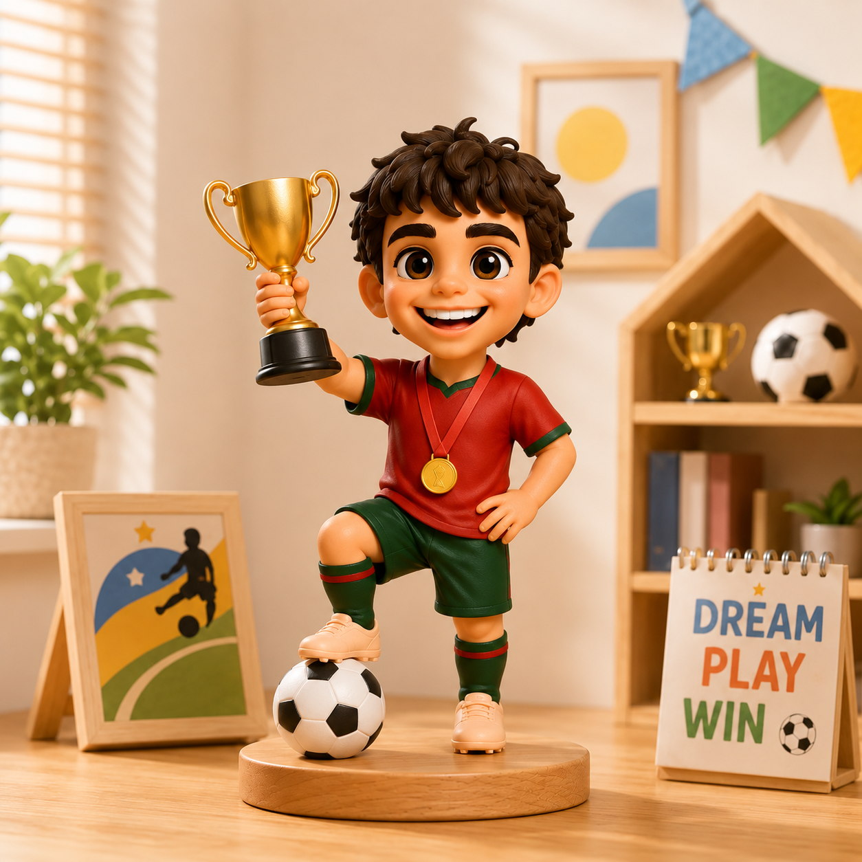 Personalized World Football Style 3D Figure Custom Sports Fan Collectible - 