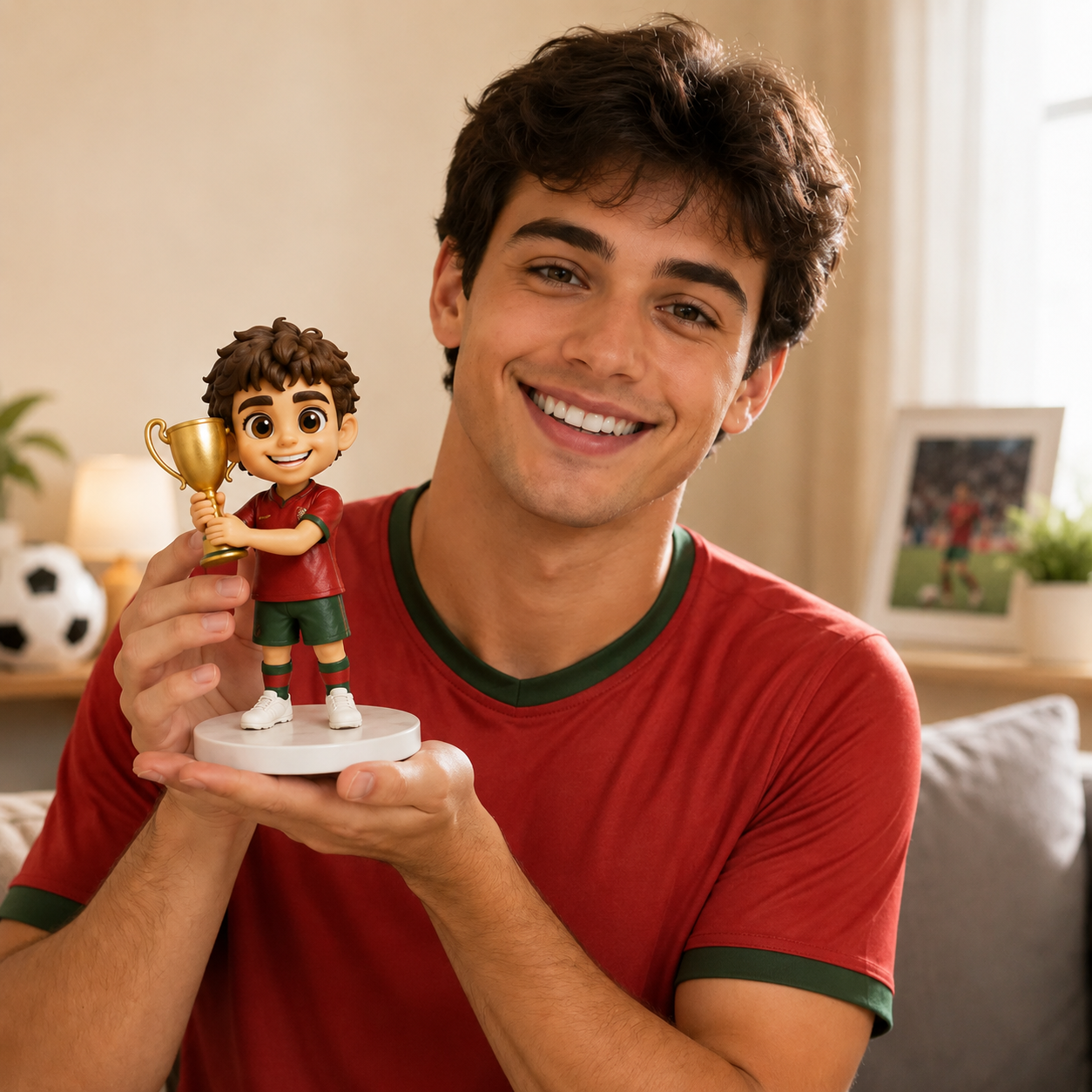 Personalized World Football Style 3D Figure Custom Sports Fan Collectible - 