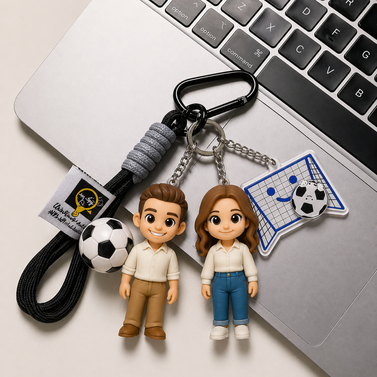 Custom 3D Figue Keychain Photo Personalized Football Fever Game Day Fan Culture Gift for Soccer Lovers - 
