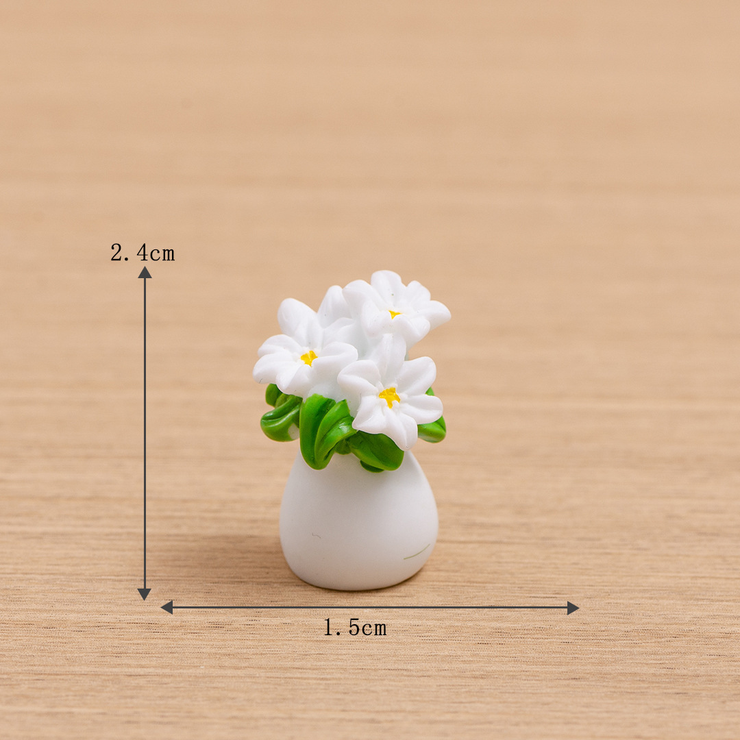 Fake Plants for Dollhouse Mini Potted Artificial Flowers - 