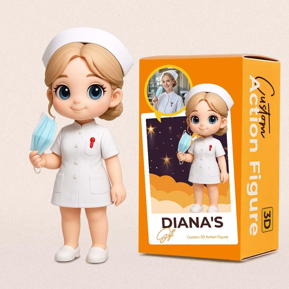 Personalized 3D Action Figure Turn Your Photo into a Unique Gift for Nurses - 