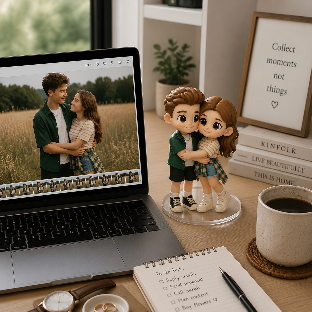 Custom 3D Figure from Photo for Desk Personalized Mini Figurine Gift for Couples Family Pets - 