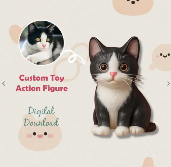 3D Personalized Action Figure From Photo Custom Toy Model With Realistic Features Gift For Pet Lovers - 