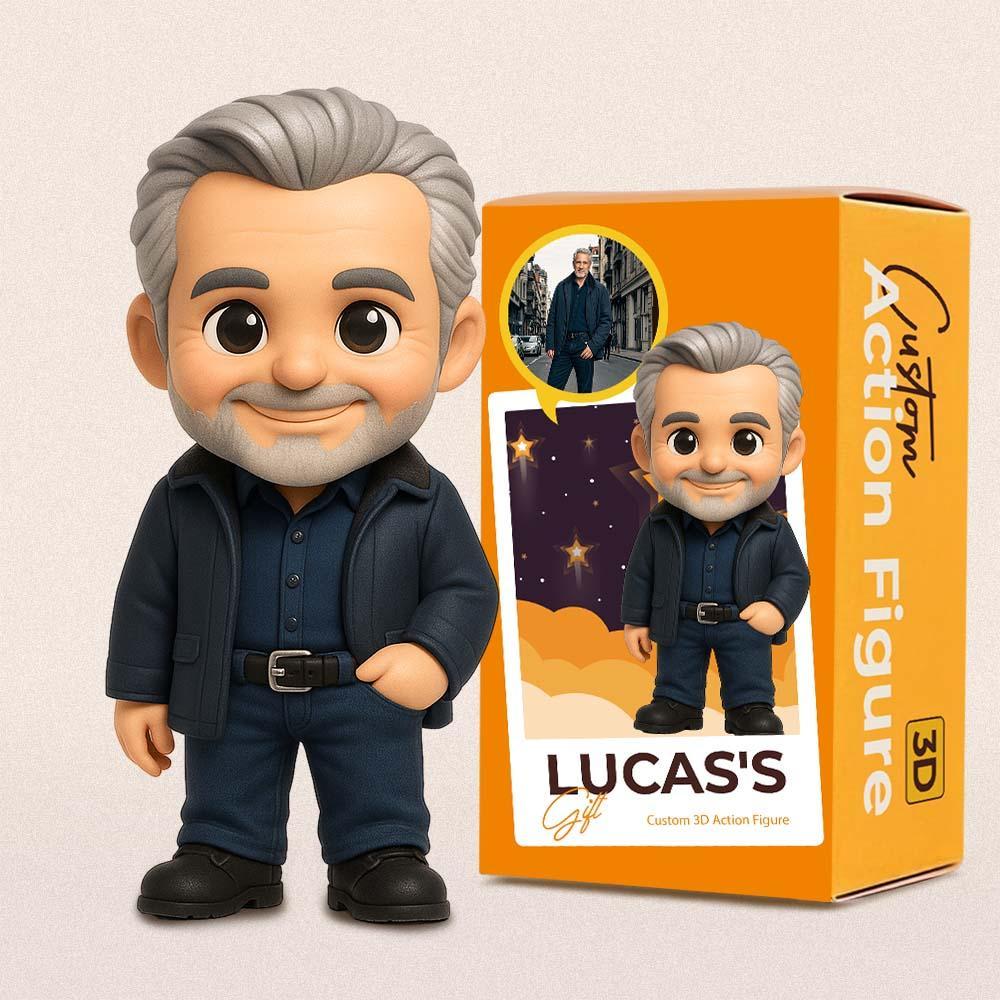 Personalized 3D Action Figure Custom Dad 3D Action Figure from Photo Unique Gift for Father - 