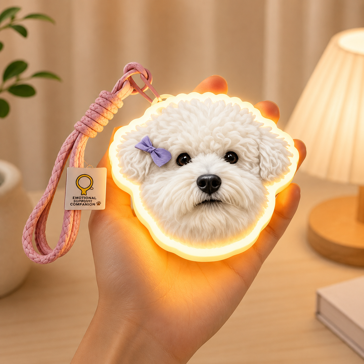 Personalized Pet Portrait LED Keychain Custom Photo Light-Up Dog or Cat Keychain Glowing Acrylic Bag Charm Personalized Pet Memorial Gift - 