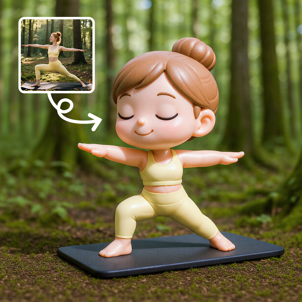 Charming Yoga Girl Miniature Statue for Tabletop Decoration Collectors - 