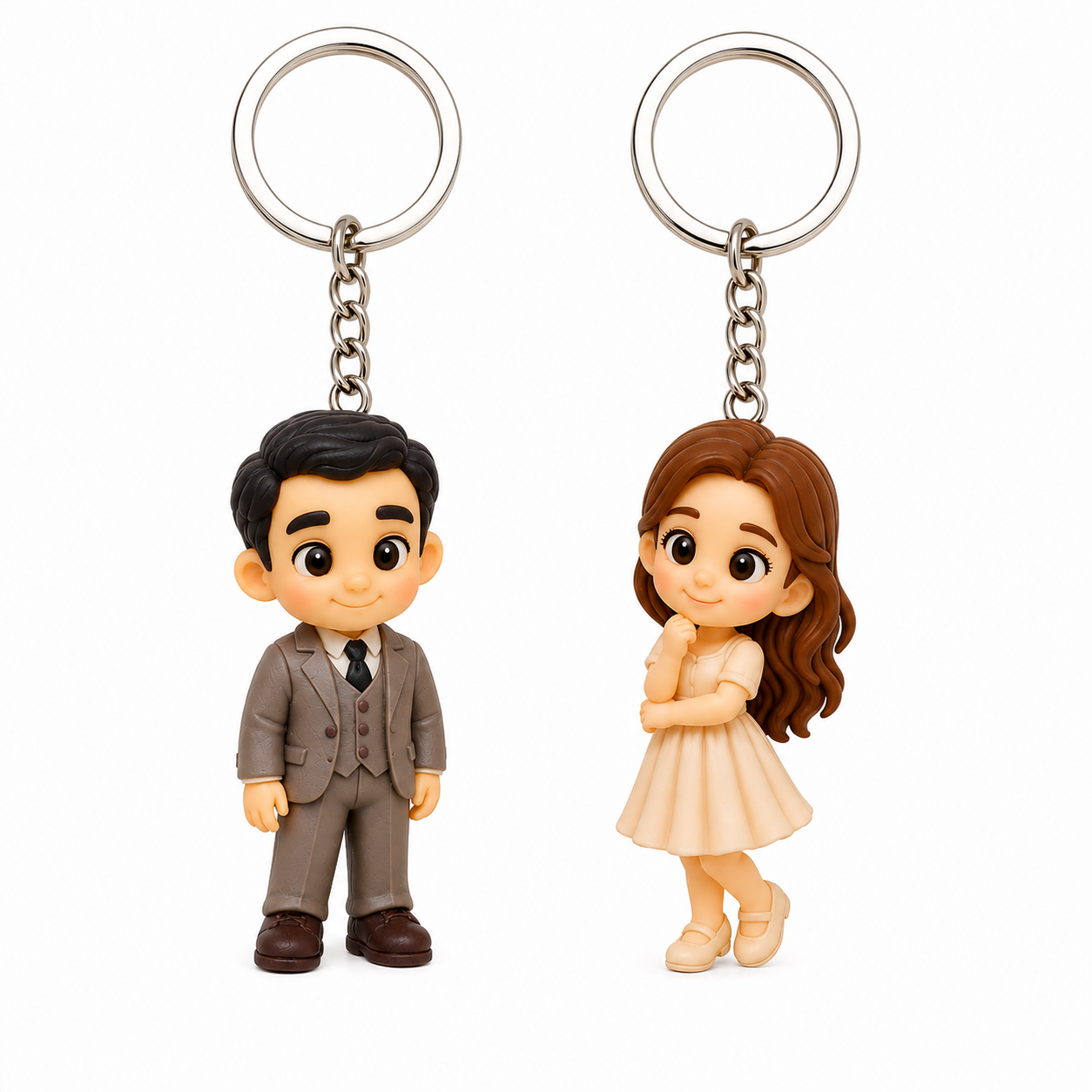Custom Couple 3D Keychain Figure from Your Photo Personalized Mini Figurine Gift for Lover Customized Unique Gift for Anniversary - 