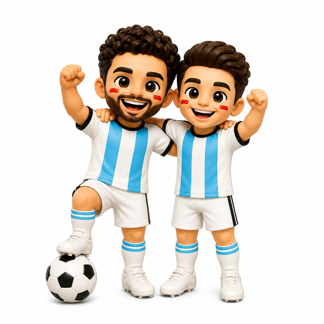 Personalized World Football Style 3D Figure Custom Sports Fan Collectible - 