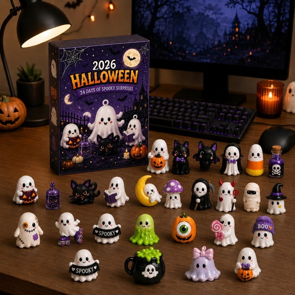 2026 Halloween Surprise Countdown Calendar Set - Spooky Holiday Gift - 