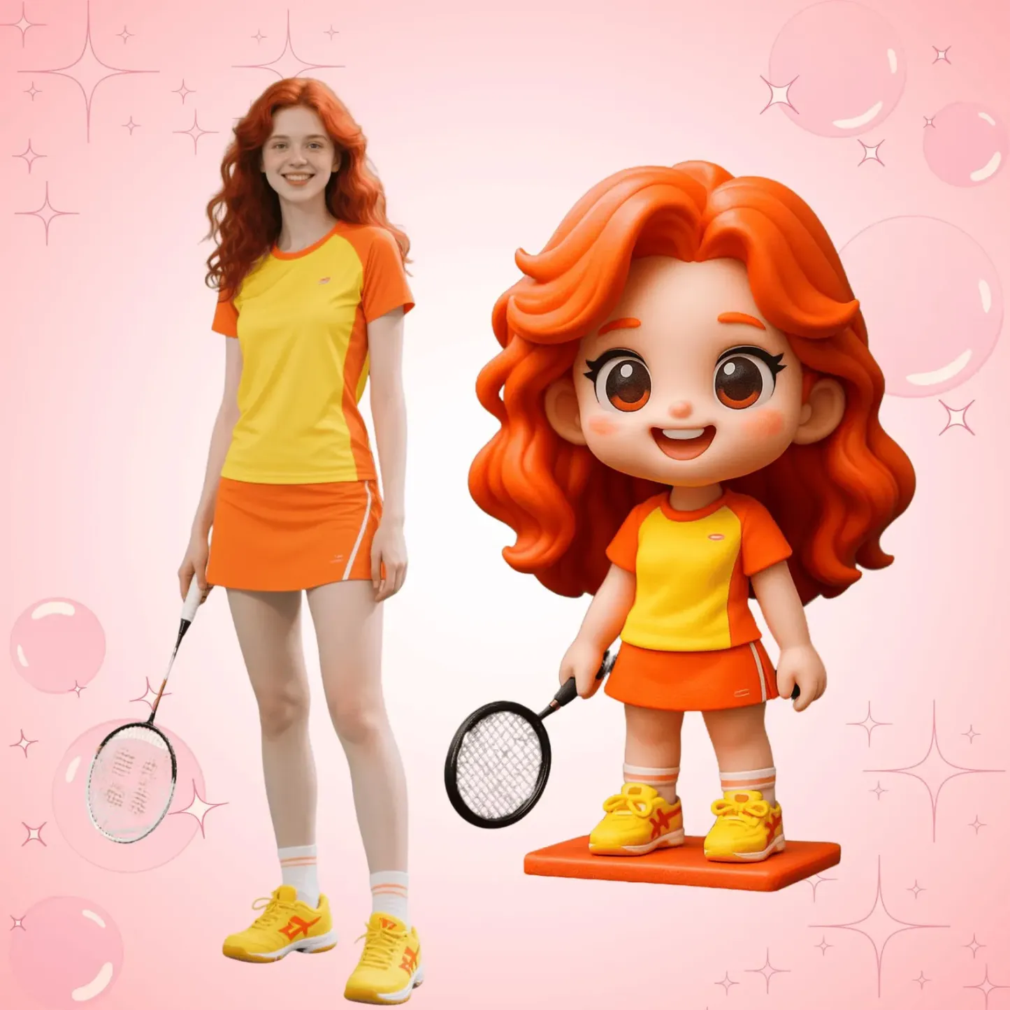 Custom 3D Sports Action Figure Made from Your Photo Perfect Gift for Sport Lovers - 