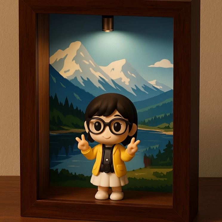 Custom 3D Figure Diorama  Frame Display Case with Spot Light and Dustproof Design DIY Gift