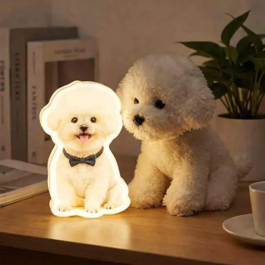 Personalized Cat & Dog Motion Sensor Wall Lamp Custom Pet Photo Night Light for Pet Lover - 