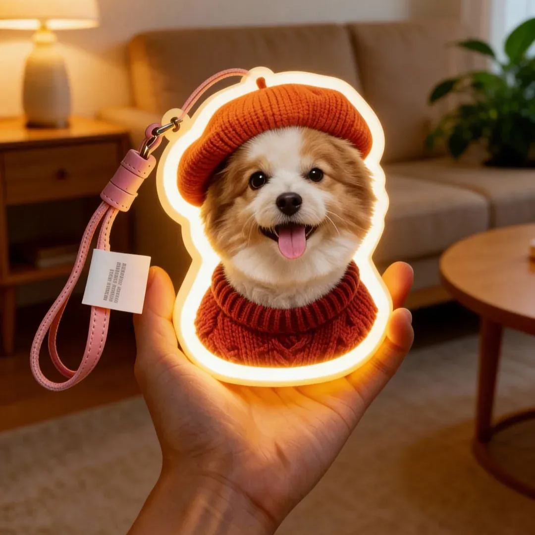 Personalized Cat & Dog Motion Sensor Wall Lamp Custom Pet Photo Night Light for Pet Lover - 