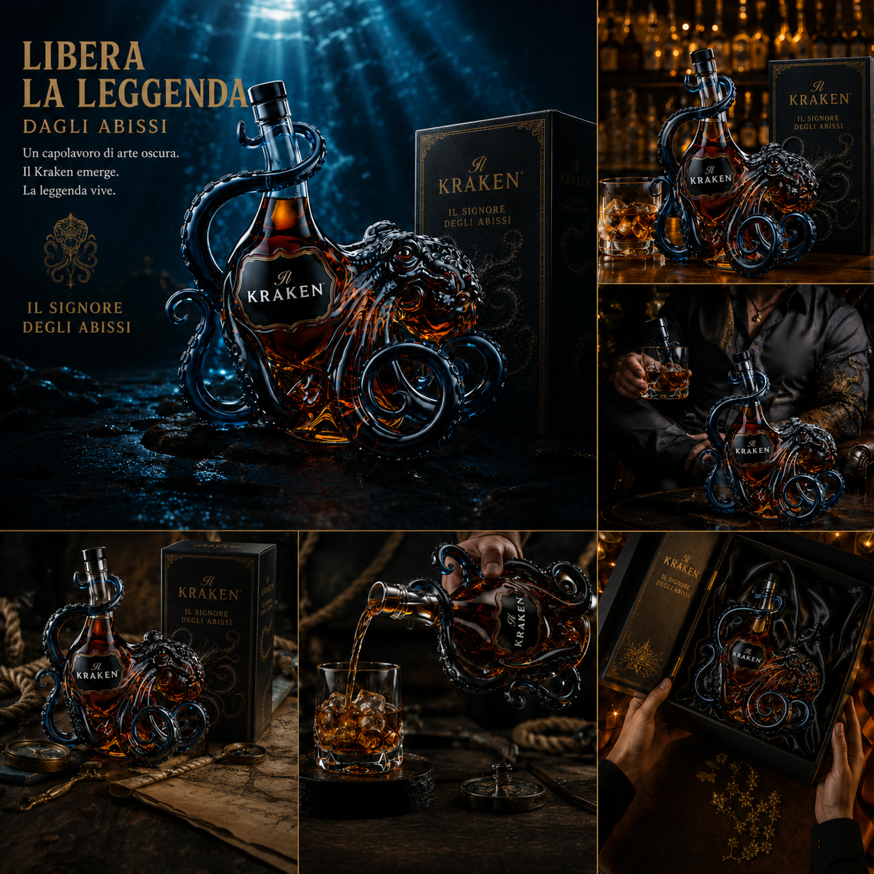 The Kraken Edition 3D RUM Octopus Bottle