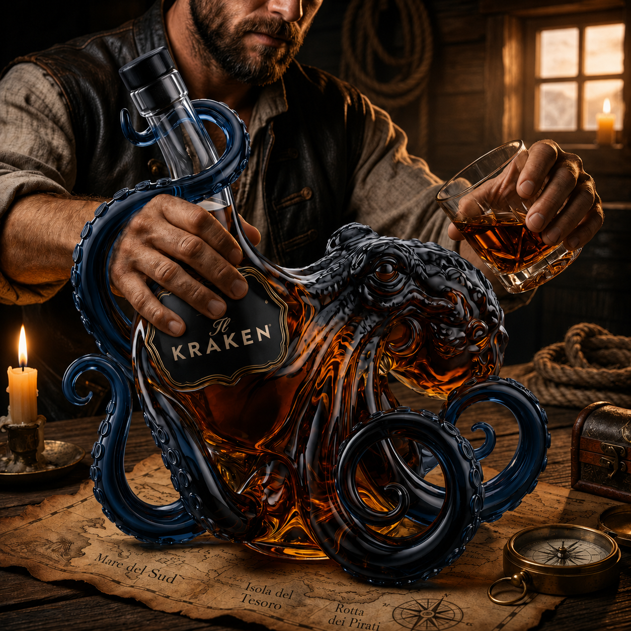 The Kraken Edition 3D RUM Octopus Bottle