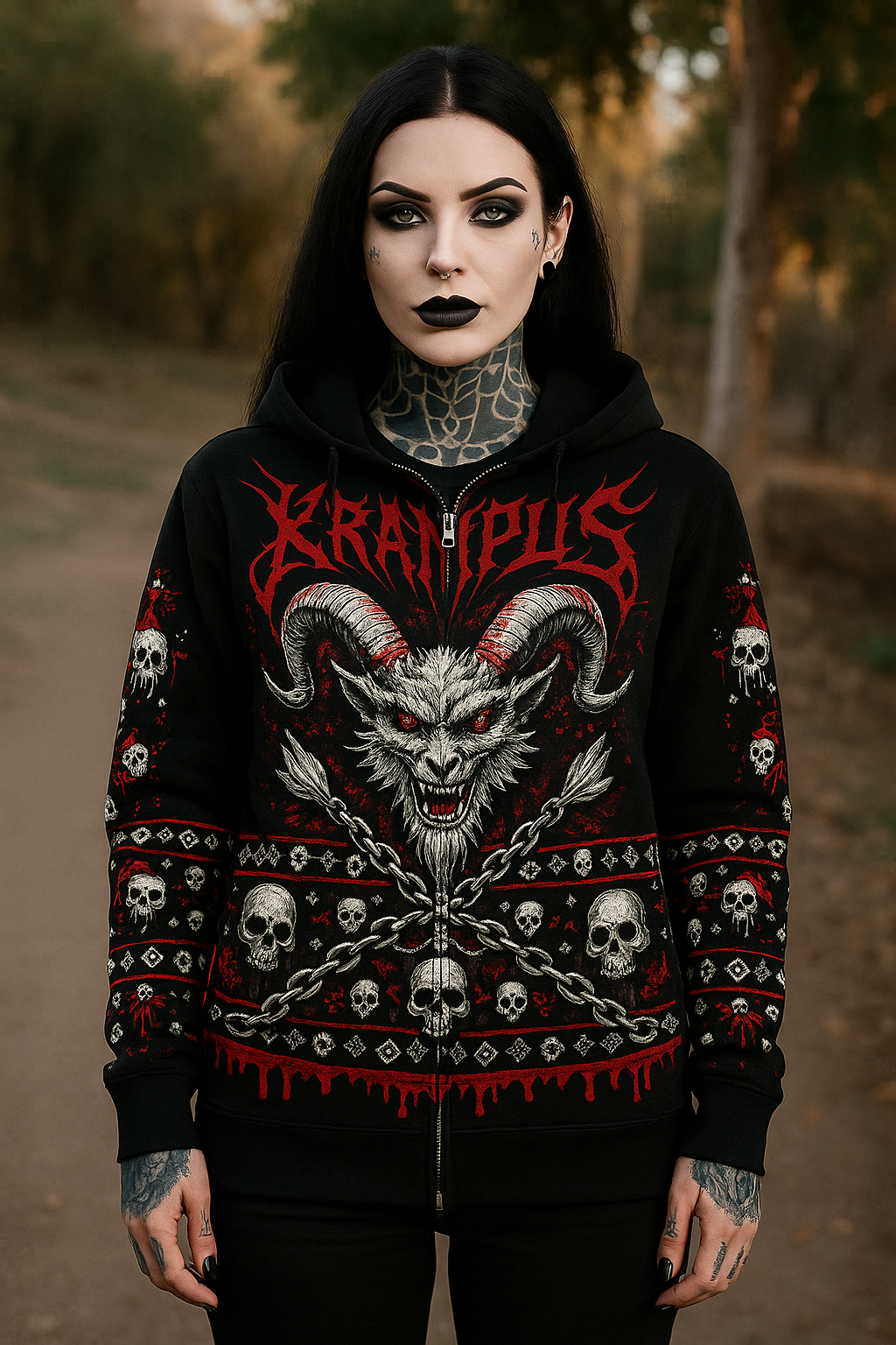 Krampus Demon – Hell Beast Zipper Hoodie