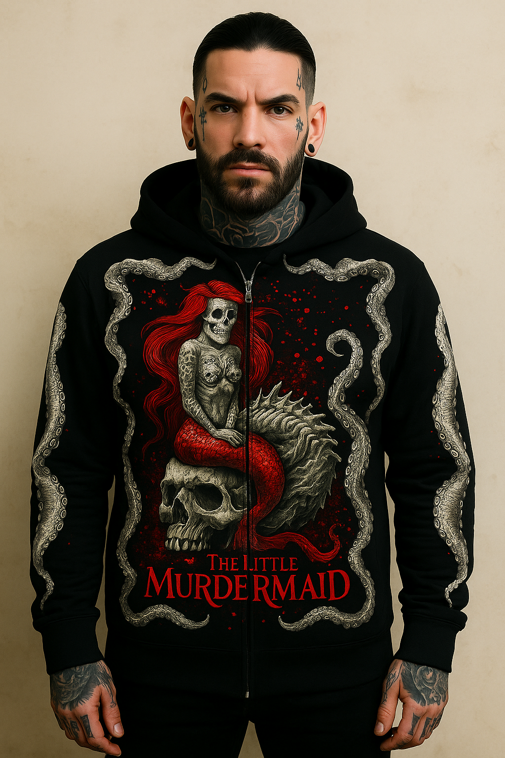 Murdermaid – Skull Mermaid Zipper Hoodie
