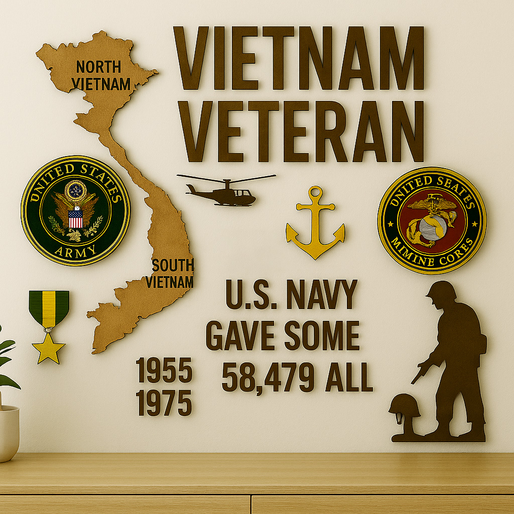 Vietnam Veteran Wall Decor – Honor, Courage, Sacrifice