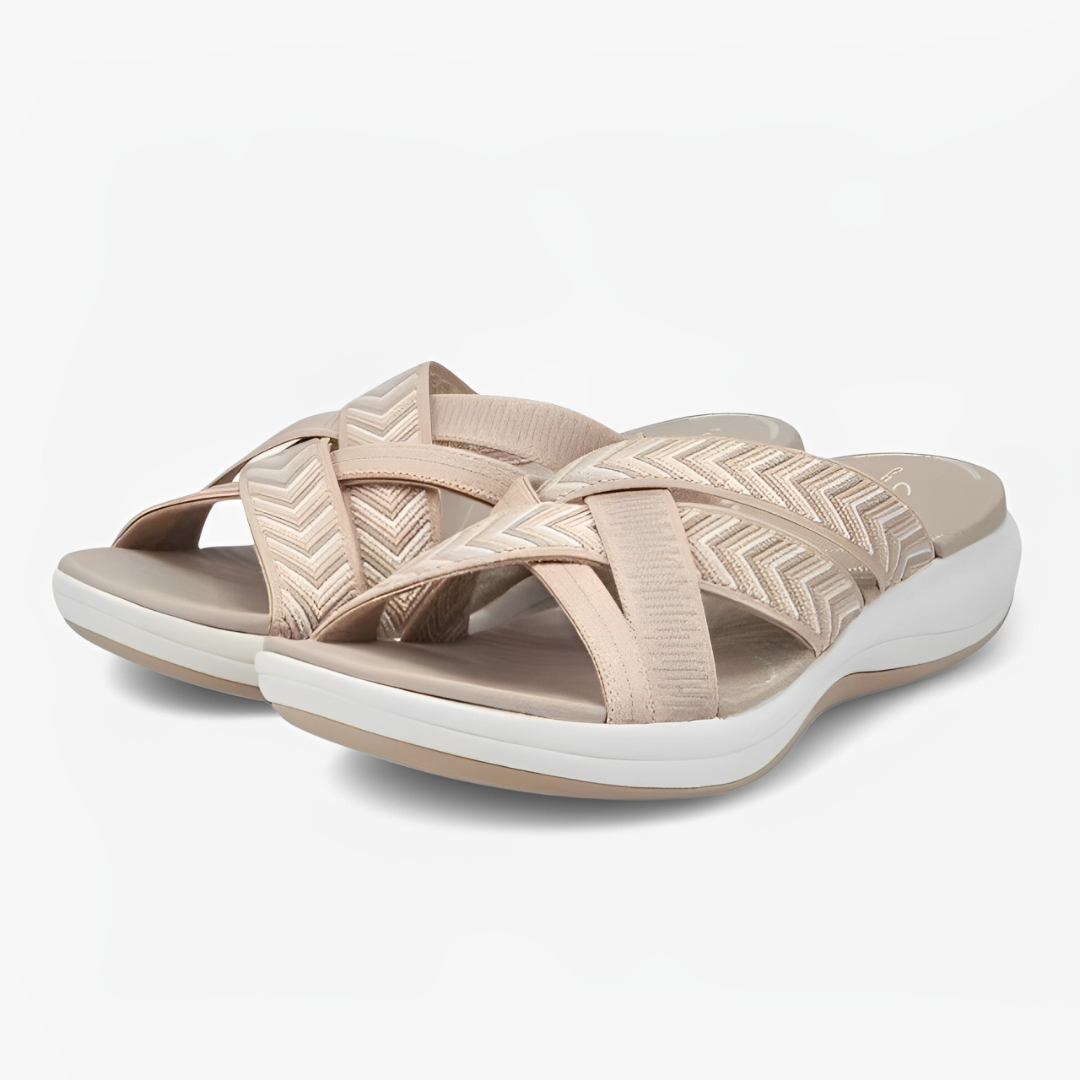 CMF Women Orthopedic Slippers Open Toe Cross Strap Breathable Arch Support Summer Beach Trendy Footwear