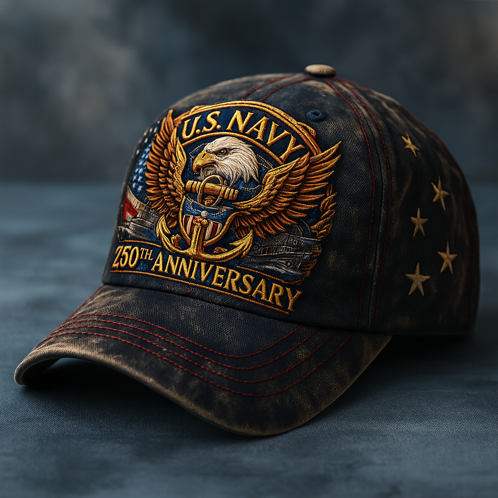U.S. Navy 250th Anniversary Patriotic Eagle Hat – 1775–2025 Tribute Edition