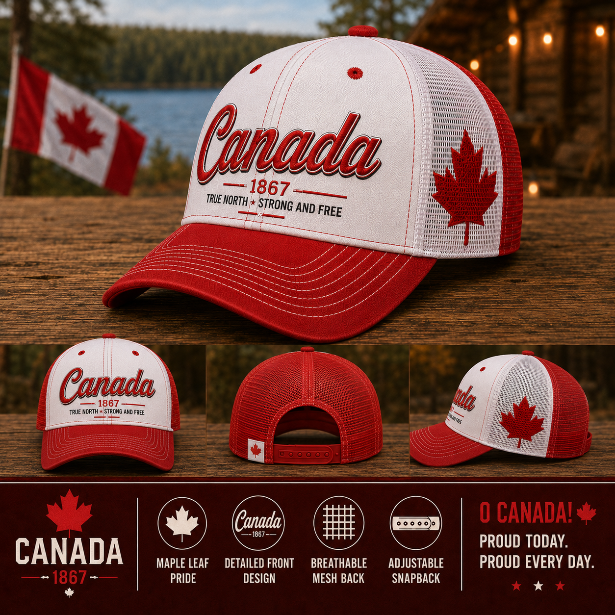 🍁Canada Day Sale - Canada 1867 “True North” Patriotic Trucker Cap