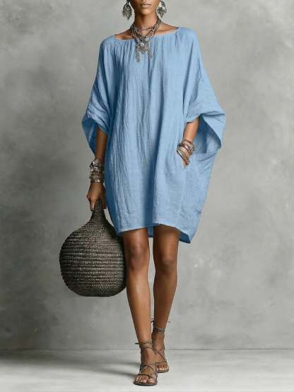 Casual cotton and linen dress