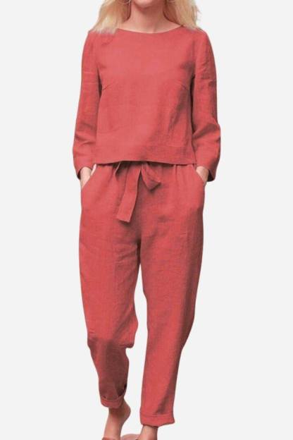 100% Cotton Linen Monochrome 2 Piece Set