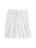 Linen Style Casual Shorts with Pockets