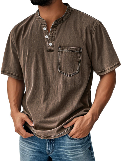Effortless Rugged Style🌲Men Can’t Get Enough of This Cozy Henley Shirt