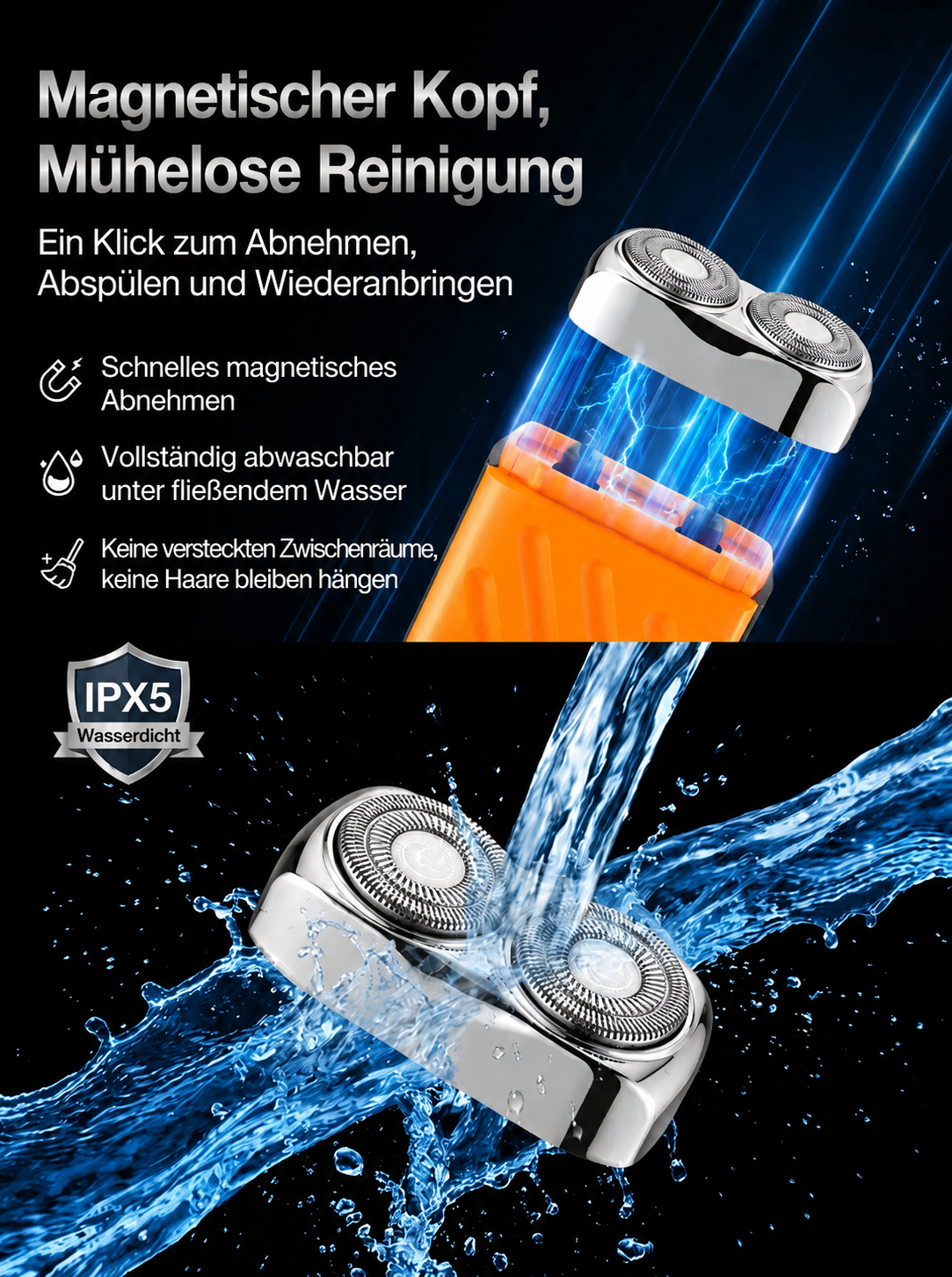 Rotary Dual-Ring Electric Shaver