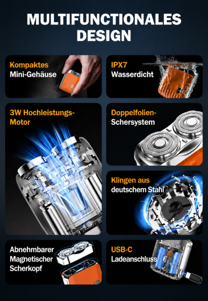 Rotary Dual-Ring Electric Shaver