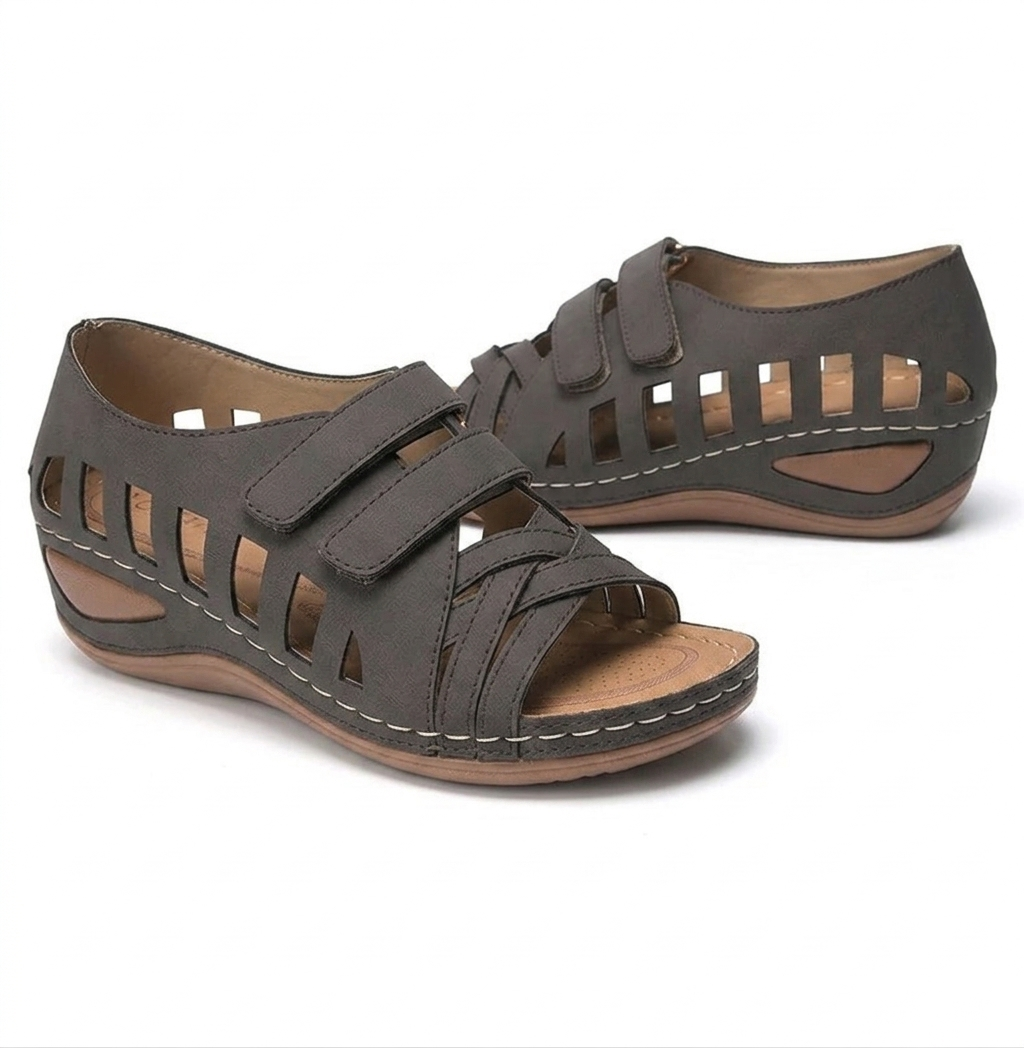 Women Summer Casual Leather Sandals Soft Sole Daily Walking Shoes