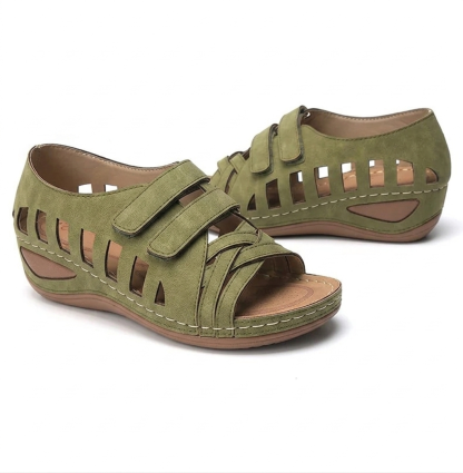 Women Summer Casual Leather Sandals Soft Sole Daily Walking Shoes