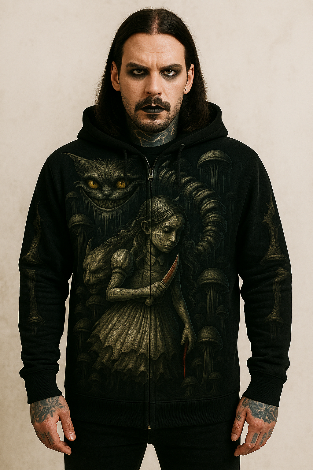 Alice Nightmare – Dark Gothic Zipper Hoodie