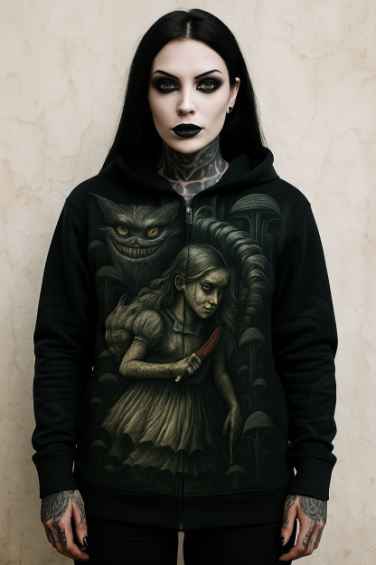 Alice Nightmare – Dark Gothic Zipper Hoodie