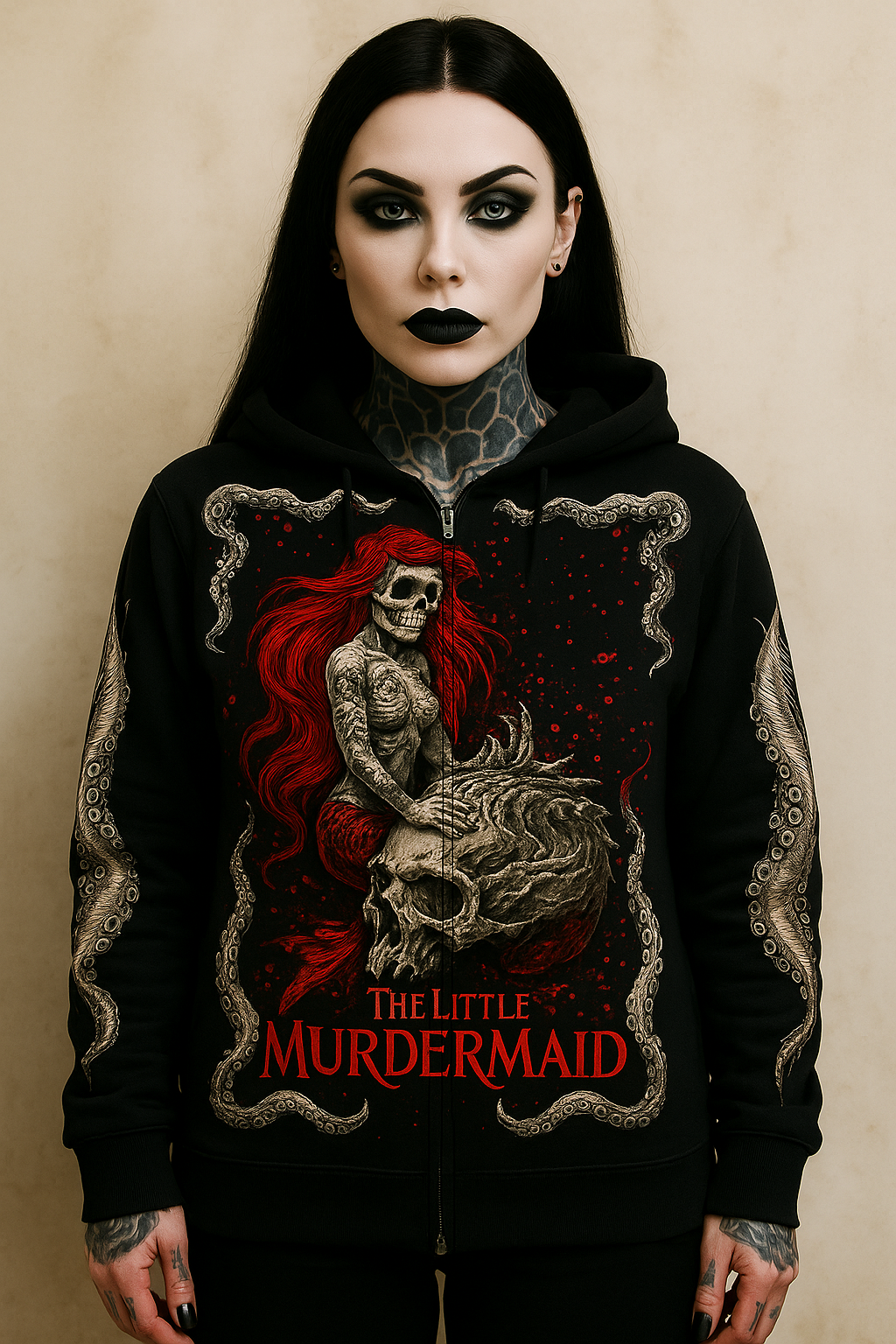 Murdermaid – Skull Mermaid Zipper Hoodie