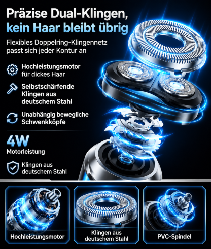 Rotary Dual-Ring Electric Shaver