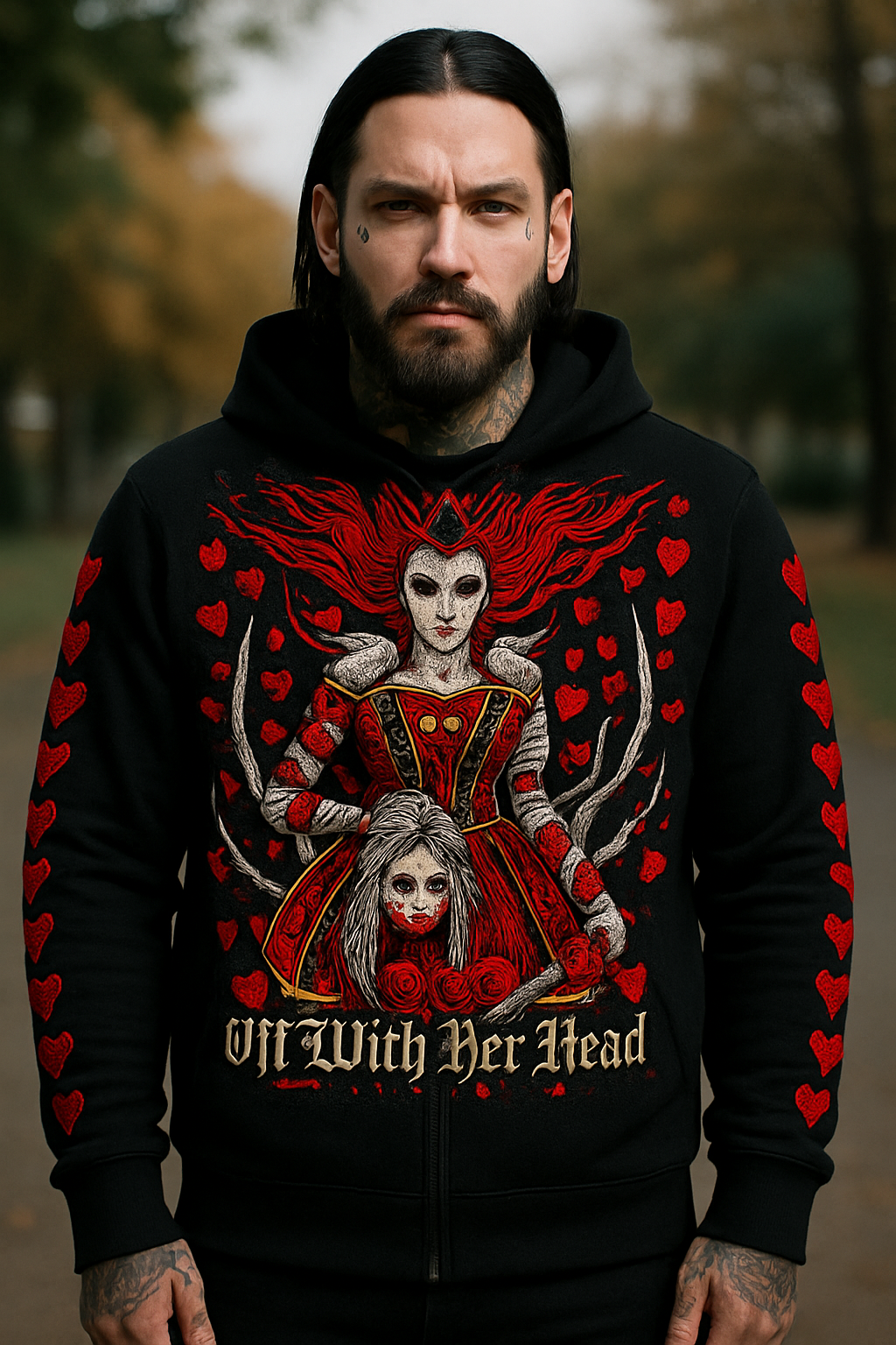 Queen of Hearts – Off With Her Head Zipper Hoodie