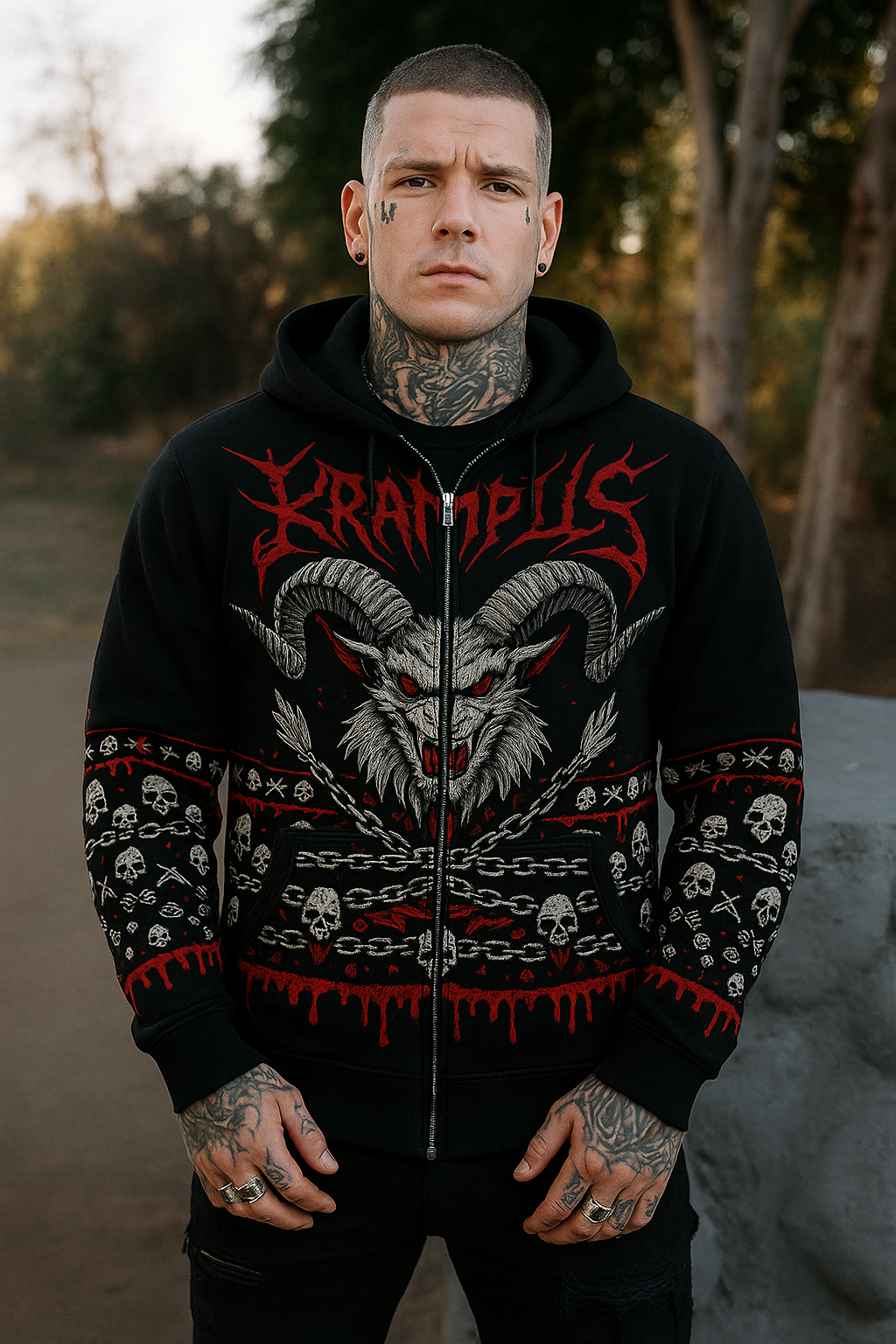 Krampus Demon – Hell Beast Zipper Hoodie