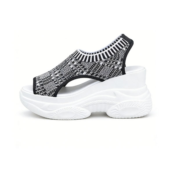 Breathable Knit Platform Wedges – Easy Slip-On with Arch Support