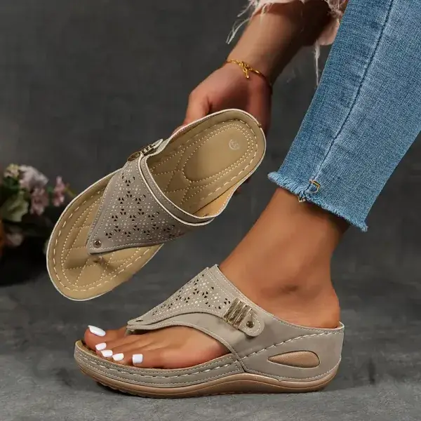 Stylish Wedge Sandals with Arch Support and Shock-Absorbing Sole