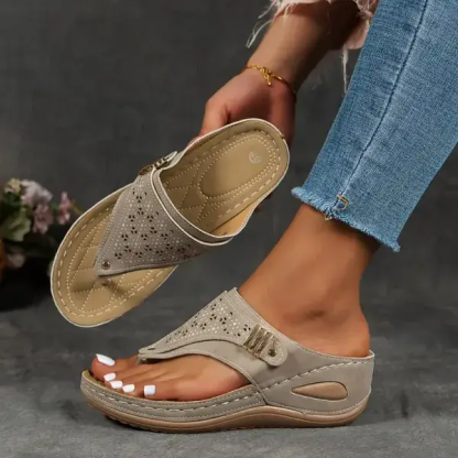 Stylish Wedge Sandals with Arch Support and Shock-Absorbing Sole