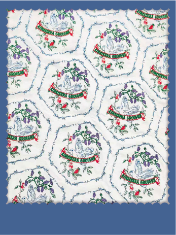 Tencel-Linen Embroidered Dove & Floral Fabric - 001-1