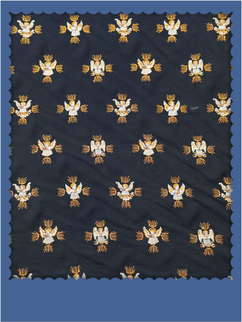 Regal Cherub Embroidered Tencel Ecovero Fabric - 003