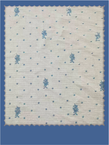 Iridescent Sequin Embroidered Tencel Blend Fabric - 006