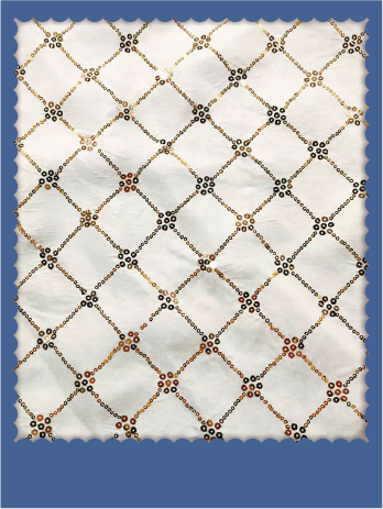 Sequin Lattice Check Tencel Blend Fabric - 023