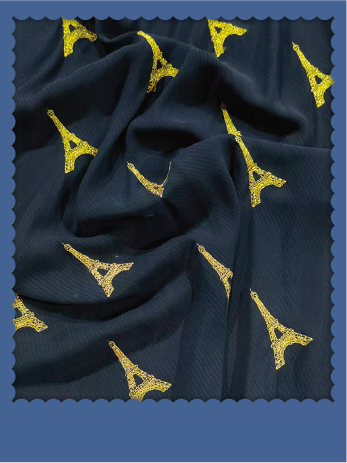 Pink/Red Floral Embroidered Striped Tencel - 027-1