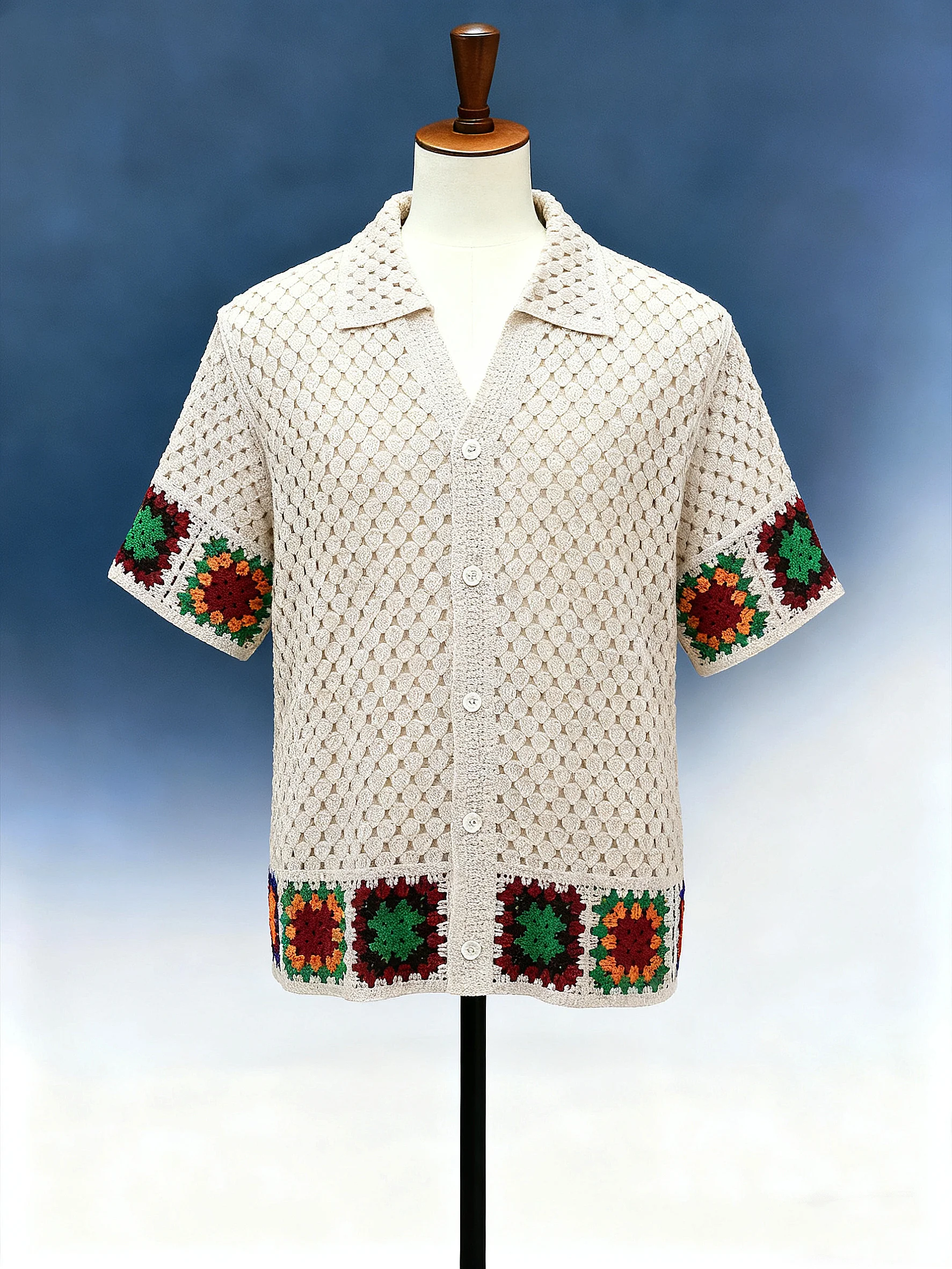 Men's Zig-Zag Crochet Polo - FM0101000027